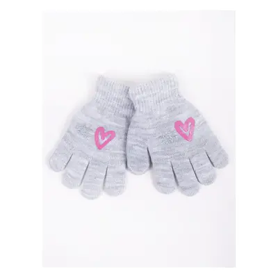 Yoclub Kids's Girls' Five-Finger Gloves RED-0012G-AA5A-012