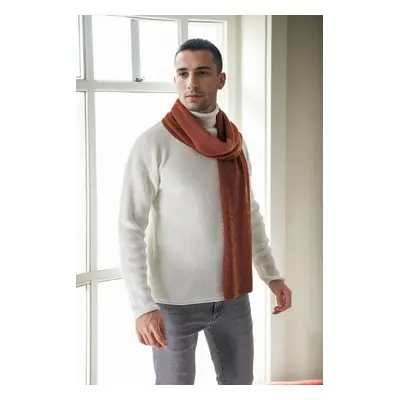 49766 Dewberry Knitted Mens Scarf-CINNAMON