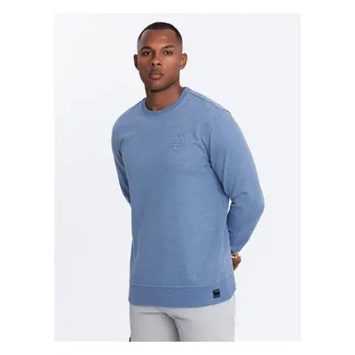 Ombre Men's mélange sweatshirt with embroidered logo - indigo