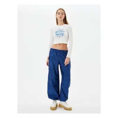 Koton Parachute Trousers With Side Flap Pockets Tier Detail