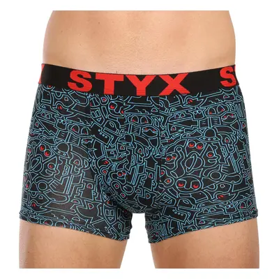 Pánské boxerky Styx art sportovní guma doodle