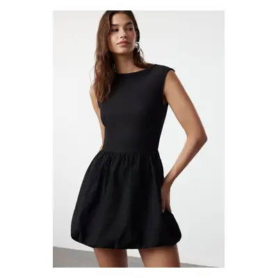 Trendyol Black Balloon Skirt Mini Parachute Fabric Woven Dress