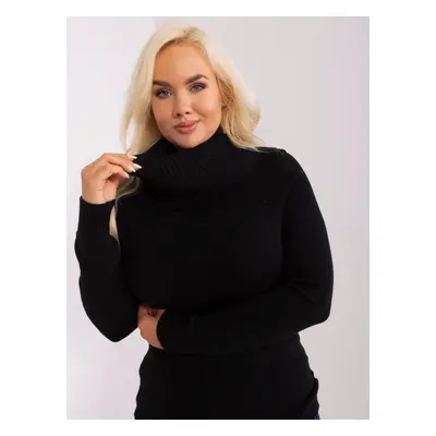 Černý dámský svetr plus size s viskózou