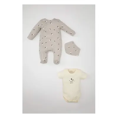 DEFACTO Baby Boy Patterned Snap Body Piece Set