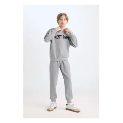 DEFACTO Boy 2-Piece Set Crew Neck Printed Sweatshirt Sweatpants