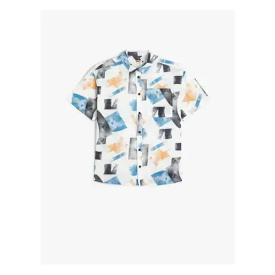 Koton Shirt Short Sleeve Printed Pocket Detailed