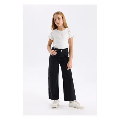 DEFACTO Girl's Wide Leg Cargo Wide Leg Jeans