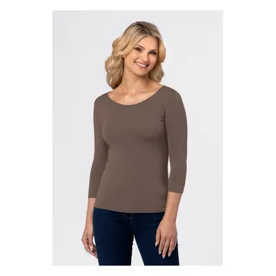 Babell Woman's 3/4 Sleeve Blouse Manati Cocoa