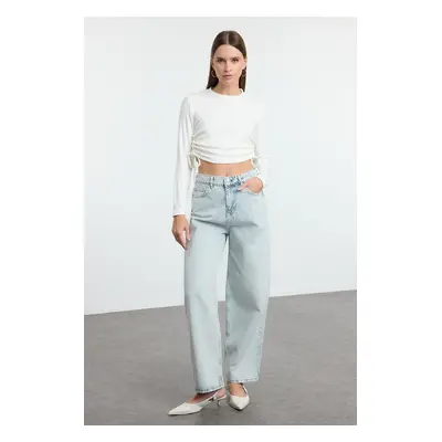 Trendyol Light Blue High Waist Barrel Baggy Jeans