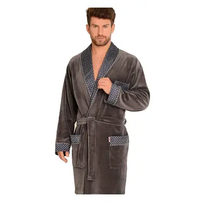 Bathrobe De Lafense Bonjour short M-2XL men's graphite