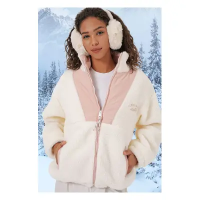 Bigdart Zippered Plush Jacket - Pink