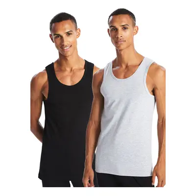 LC Waikiki Lcw U-Neck Combed Cotton Men's Undershirt, 2-pack