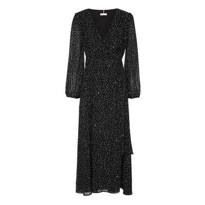 Dress - Tommy Hilfiger GEORGETTE WRAP MIDI DRESS LS black