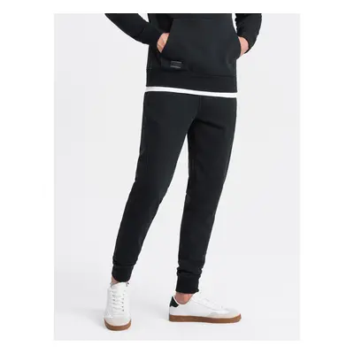 Ombre BASIC men's cotton sweatpants joggers - black