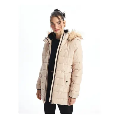 LC Waikiki Women's Hooded Plain Puffer Coat