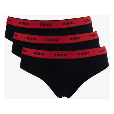 3PACK dámské kalhotky Hugo Boss černé