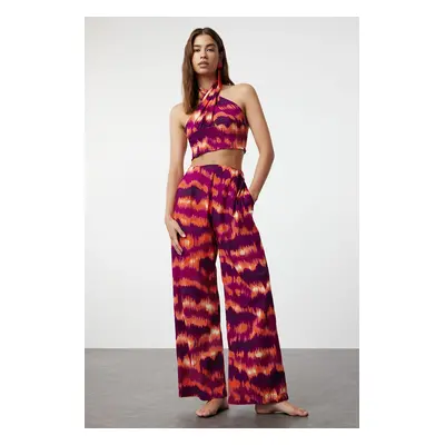 Trendyol Abstract Patterned Woven 100% Cotton Blouse Trousers Set