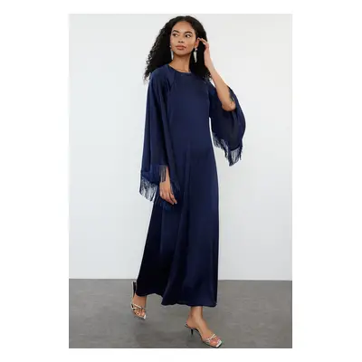 Trendyol Navy Blue Otrisch Detailed Woven Evening Dress