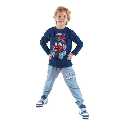 Denokids Monster Firefighter Boys T-shirt Sweatpants Set