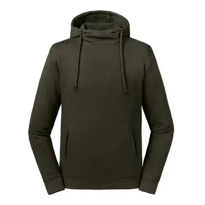 Olive Unisex Sweatshirt Pure Organic High Collar Hooded Sweat Russell