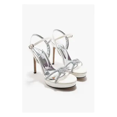 NİŞANTAŞI SHOES Vegas Pearlescent Patent Leather Women's Ankle Platform Platform Heels.