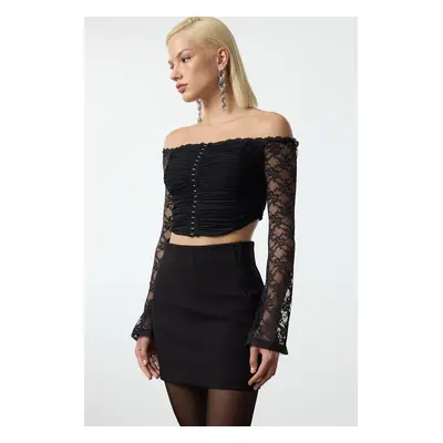 Trendyol Black Lace Blouse