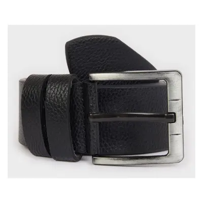 DEFACTO Men's Rectangular Buckle Faux Leather Casual Belt