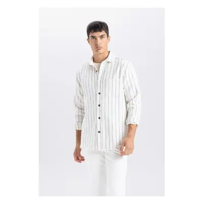 DEFACTO Regular Fit Regular Cut Striped Lumberjack Long Sleeve Shirt