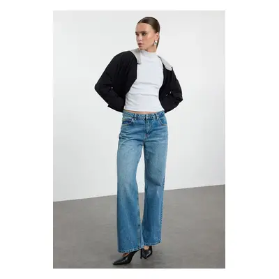 Trendyol Blue Low Waist Wide Leg Jeans