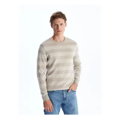 LC Waikiki Crew Neck Long Sleeve Color Block Men's Knitwear Sweater