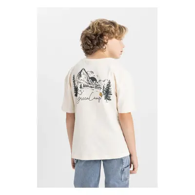 DEFACTO Boy's Oversize Fit Crew Neck Printed Short Sleeve T-Shirt