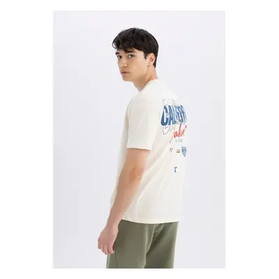 DEFACTO Regular Fit Crew Neck Back Printed Short Sleeve T-Shirt