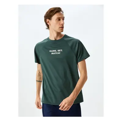 Koton Slogan Printed Crew Neck Short Sleeve Oversize Sports T-Shirt