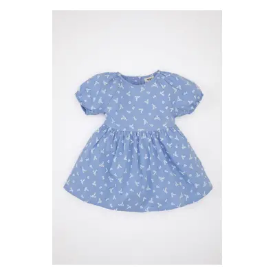 DEFACTO Baby Girl Floral Short Sleeve Poplin Dress