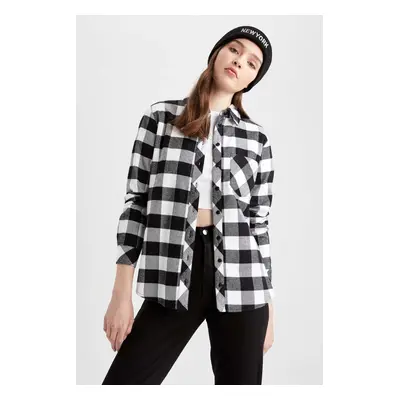 DEFACTO Regular Fit Checked Flannel Long Sleeve 100% Cotton Shirt