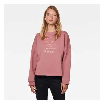 G-STAR Sweatshirt - Graphic text relaxed r sw wmn l\s pink