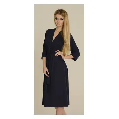 Bathrobe De Lafense Visa long 3XL-4XL women's navy blue