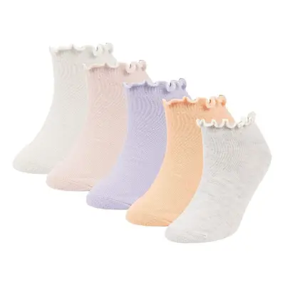 DEFACTO Girls 5-Pack Cotton Ruffle Ankle Socks