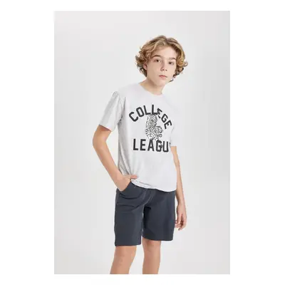 DEFACTO Boys' Crew Neck Printed Short Sleeve T-Shirt