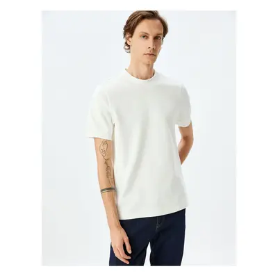 Koton Short Sleeve Crew Neck Cotton Blend Boxy Fit T-Shirt