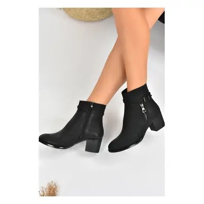 Fox Shoes Women's Black Thick Heeled Boots