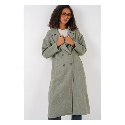 Bigdart Oversize Wide Cut Wool Long Cashmere Coat - Cagla