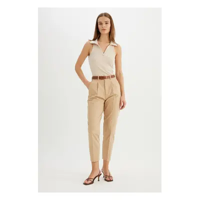 DEFACTO Carrot Fit Gabardine Trousers High Waist Short Leg