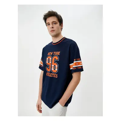 Koton T-Shirt Sports Printed Color Block Crew Neck