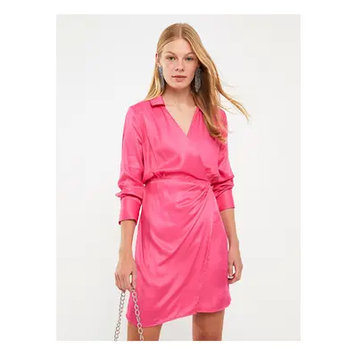 LC Waikiki Straight Long Sleeve Women's Satin Shirt Dress