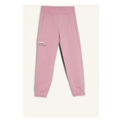 DEFACTO Girls Cargo Pocket Elastic Waist Leg Jogger Sweatpants