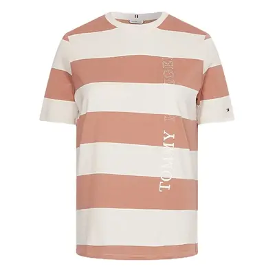 Tommy Hilfiger T-Shirt - REGULAR RUGBY STP C-NK TEE SS brown