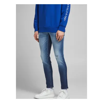 Modré skinny fit džíny Jack & Jones Liam - Pánské