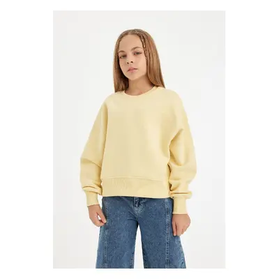 DEFACTO Girl Relax Fit Crew Neck Printed Sweatshirt