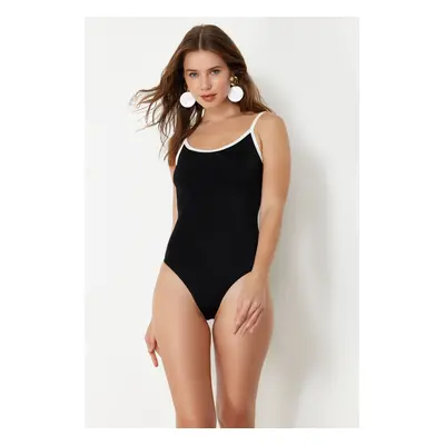 Trendyol Black U-neck Regular Swimsuit